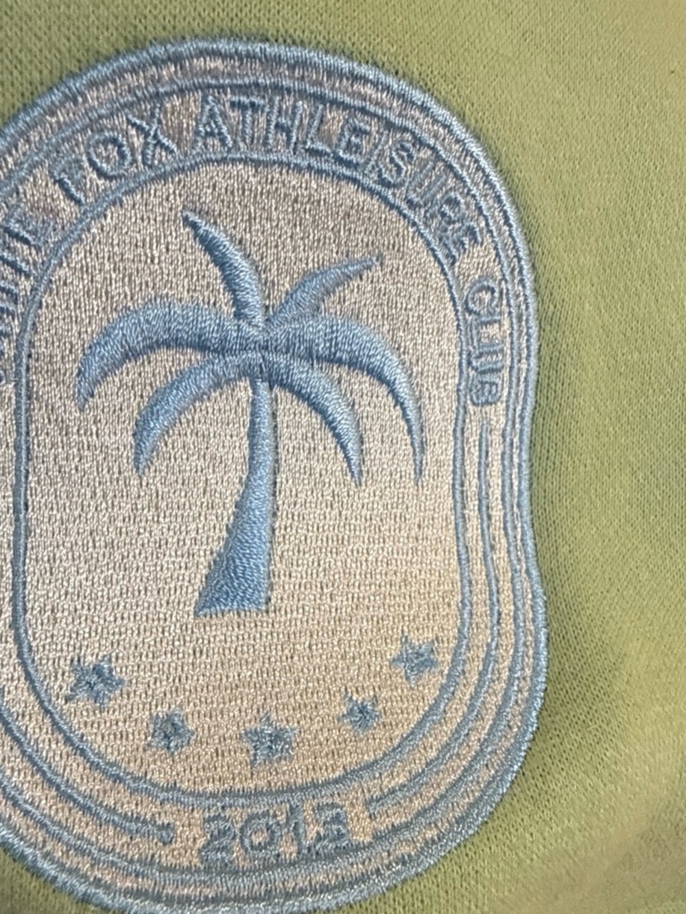 Limited White Fox Boutique Colorblock Crewneck Sweatshirt in Cream, Blue & Green - Picture 3 of 4